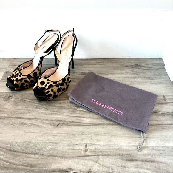 NIB BRUNO FRISONI ROGER VIVIER Animal/Pony Black patent Sandal Heels sz11 - Picture 3 of 17